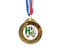 no/no Haiti National symbol Landmark Pattern Gold Award Winner Medal First Place Ribbon