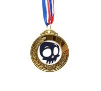 no/no Halloween Big Eyed Skeleton Gold Award Winner Medal First Place Ribbon