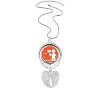 no/no Hammer Worker Force Position Work Pendant Angel Wings Rotating Necklace Jewelry