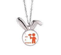 no/no Hammer Worker Force Position Work Rabbit Necklace Pendant Bunny Animal Jewelry Gift