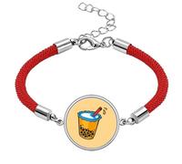 no/no Hand Drawn Milk Tea Tempting Attract Lucky Red String Bracelet Rope Bracelet Handmade