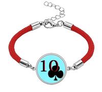 no/no Happiness Club 10 Poker Lucky Red String Bracelet Rope Bracelet Handmade