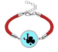 no/no Happiness Jack Club J Poker Lucky Red String Bracelet Rope Bracelet Handmade