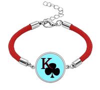 no/no Happiness King Club K Poker Lucky Red String Bracelet Rope Bracelet Handmade