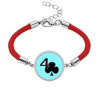 no/no Happiness Uranus Club 4 Poker Lucky Red String Bracelet Rope Bracelet Handmade