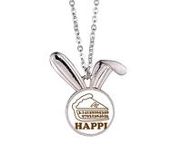no/no Happy Mathematics Calculates Pi Rabbit Necklace Pendant Bunny Animal Jewelry Gift