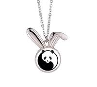no/no Harmonize Positive Negative Panda Surroundings Rabbit Necklace Pendant Bunny Animal Jewelry Gift