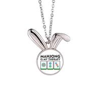 no/no Healing Mahjong Happy Art Deco Fashion Rabbit Necklace Pendant Bunny Animal Jewelry Gift