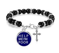 no/no Help Me I Am Poor Art Deco Fashion Beaded Bracelet Boho Jewelry