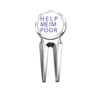 no/no Help Me I Am Poor Art Deco Fashion Golf Divot Tool Golf Ball Marker Repair Tool