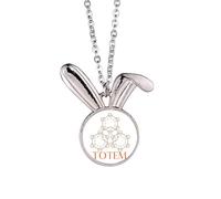 no/no Hexagonal Composite Center Point Rabbit Necklace Pendant Bunny Animal Jewelry Gift