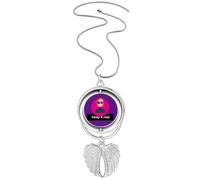 no/no Hip Hop Music Keeps It True Pendant Angel Wings Rotating Necklace Jewelry