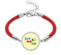 no/no Hit Me Up Lovely Expression Fashionable Lucky Red String Bracelet Rope Bracelet Handmade