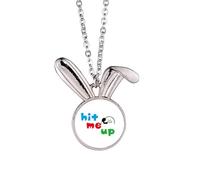 no/no Hit Me Up Lovely Expression Fashionable Rabbit Necklace Pendant Bunny Animal Jewelry Gift