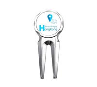 no/no Hong Kong Geography Coordinates Trave Golf Divot Tool Golf Ball Marker Repair Tool