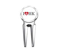 no/no Hong Kong Loves Heart Individual Country Golf Divot Tool Golf Ball Marker Repair Tool