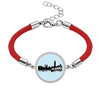 no/no Hong Kong Night View Lake Boat Lucky Red String Bracelet Rope Bracelet Handmade