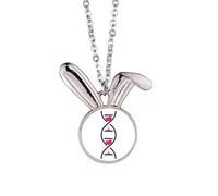 no/no Hourglass Love Double Helix Gene Rabbit Necklace Pendant Bunny Animal Jewelry Gift