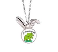 no/no How Describe Elephant Walk Rabbit Necklace Pendant Bunny Animal Jewelry Gift