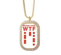 no/no How Expression Morse Code Points Lines Necklace Pendant Diamond Crystal Golden Jewelry