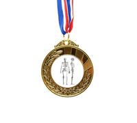 no/no Human Skeleton Sketch People Gold Award Winner Medal First Place Ribbon