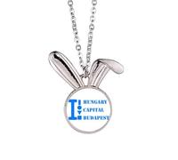 no/no Hungary Capital Budapest Art Deco Fashion Rabbit Necklace Pendant Bunny Animal Jewelry Gift