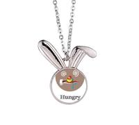 no/no Hungry Brown Emotion Dizzy Chicken Rabbit Necklace Pendant Bunny Animal Jewelry Gift