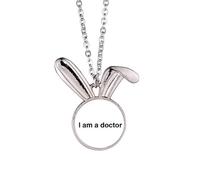 no/no I Am A Doctor's Verbal Description Rabbit Necklace Pendant Bunny Animal Jewelry Gift