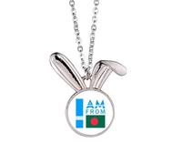no/no I Am From Bangladesh Art Deco Fashion Rabbit Necklace Pendant Bunny Animal Jewelry Gift