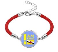 no/no I Am from Brunei Art Deco Fashion Lucky Red String Bracelet Rope Bracelet Handmade