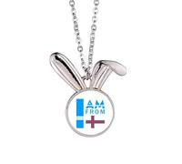 no/no I Am From Faroe Islands Art Deco Fashion Rabbit Necklace Pendant Bunny Animal Jewelry Gift