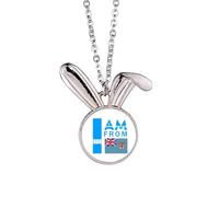 no/no I Am From Fiji Art Deco Fashion Rabbit Necklace Pendant Bunny Animal Jewelry Gift
