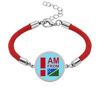 no/no I Am from mon Islands Lucky Red String Bracelet Rope Bracelet Handmade