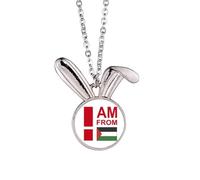 no/no I Am From Palestine Art Deco Fashion Rabbit Necklace Pendant Bunny Animal Jewelry Gift