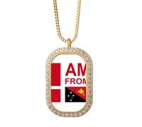 no/no I Am From Papua New Guinea Necklace Pendant Diamond Crystal Golden Jewelry