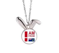 no/no I Am From Pitcairn Islands Rabbit Necklace Pendant Bunny Animal Jewelry Gift