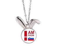 no/no I Am From Slovenia Art Deco Fashion Rabbit Necklace Pendant Bunny Animal Jewelry Gift