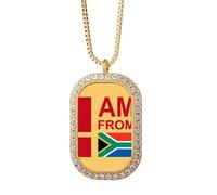 no/no i am from south afart deco fashion Necklace Pendant Diamond Crystal Golden Jewelry