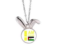 no/no I Am From Western Sahara Art Deco Fashion Rabbit Necklace Pendant Bunny Animal Jewelry Gift
