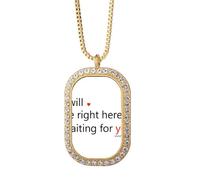 no/no I Am There For You Art Deco Fashion Necklace Pendant Diamond Crystal Golden Jewelry