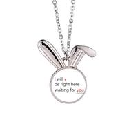 no/no I Am There For You Art Deco Fashion Rabbit Necklace Pendant Bunny Animal Jewelry Gift