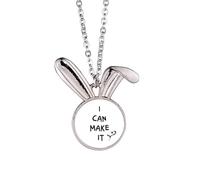 no/no I Confidence Love Success Rabbit Necklace Pendant Bunny Animal Jewelry Gift