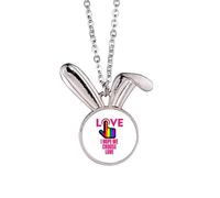 no/no I Hope We Choose Love Art Deco Fashion Rabbit Necklace Pendant Bunny Animal Jewelry Gift