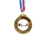 no/no I Love Canada Word Flag Heart Gold Award Winner Medal First Place Ribbon