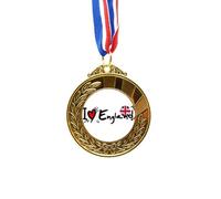 no/no I Love England World Flag Heart Gold Award Winner Medal First Place Ribbon