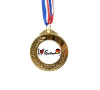 no/no I Love German World Flag Heart Gold Award Winner Medal First Place Ribbon