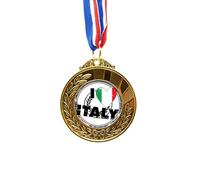no/no I Love Italy Word Flag Love Heart Pattern Gold Award Winner Medal First Place Ribbon