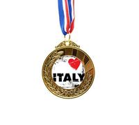 no/no I Love Italy Word Love Heart Square Gold Award Winner Medal First Place Ribbon