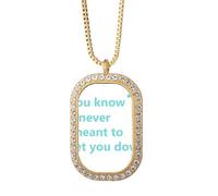 no/no I Never Let You Down Art Deco Fashion Necklace Pendant Diamond Crystal Golden Jewelry