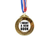 no/no I Want A New Book Art Deco Fashion Gold Award Winner Medal First Place Ribbon